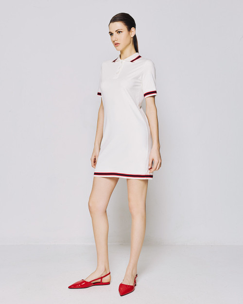 Woman's Polo Neckline Stylish Comfortable Casual Elegant Versatile Lively Mini Dress