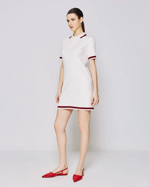 Woman's Polo Neckline Stylish Comfortable Casual Elegant Versatile Lively Mini Dress
