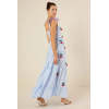 Women's Cute Square Neckline Gingham Print 3D Cherry A-line Silhouette Casual Dress
