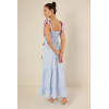 Women's Cute Square Neckline Gingham Print 3D Cherry A-line Silhouette Casual Dress