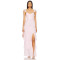 Elegant Sleeveless Backless Sling Dress Lace Trim Tiered Lace Fabric Side Seam Split Women's Dress