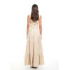 Sexy Sleeveless Square Neckline Slim High Tight Waist Flared Tiered Hem Casual Dress