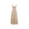 Sexy Sleeveless Square Neckline Slim High Tight Waist Flared Tiered Hem Casual Dress