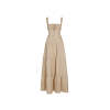 Sexy Sleeveless Square Neckline Slim High Tight Waist Flared Tiered Hem Casual Dress