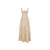 Sexy Sleeveless Square Neckline Slim High Tight Waist Flared Tiered Hem Casual Dress