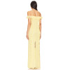 Women's Fashion V-Neck Camisole Slim Solid Color Tight Waist High Slit Evening Dress