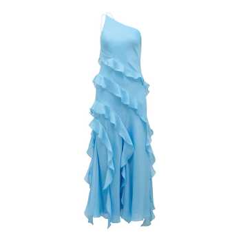 2025 New Design Graceful Casual Lightweight One shoulder Breathable Woman's Long Dress