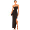 Best Selling Elegant Black Golden Chain Open Back Side Slits Long Women's Dress
