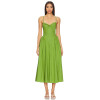 Fashionable Best Selling Sexy Green Open Back Spaghetti Strap Pleated High Waist Midi Dress