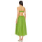 Fashionable Best Selling Sexy Green Open Back Spaghetti Strap Pleated High Waist Midi Dress