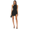 Hot Sale Sexy Slim Fit Halter Neck Off Shoulder Black Irregular Cut Women Mini dress