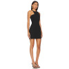Hot Sale Sexy Slim Fit Halter Neck Off Shoulder Black Irregular Cut Women Mini dress