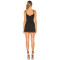 Sexy Elegant Black Lace Trim Spaghetti Strap Slim Fit Figure Flattering Mini Dress