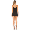 Sexy Elegant Black Lace Trim Spaghetti Strap Slim Fit Figure Flattering Mini Dress