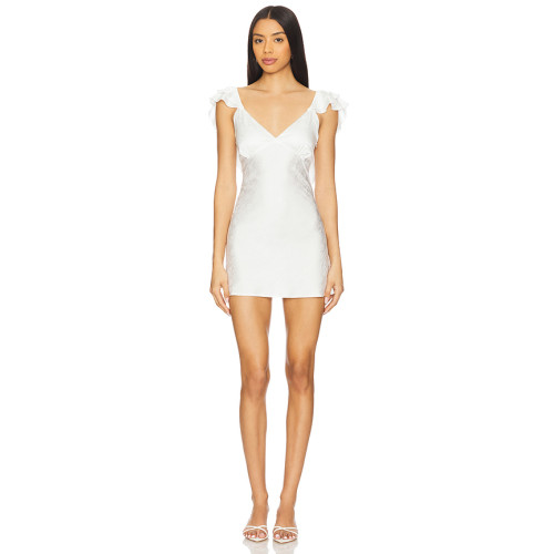 2025 Hot selling Feminine Stylish Mini Skirt with Ruffled Neckline for Ladies