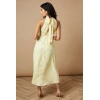 Women's Fashion Halterneck Off Shoulder Solid Color Ruffle High Waist Casual Dresses