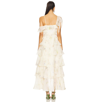 2025 Hot sale High quality Custom Logo High low Dress Elegant Sexy Woman's Dress