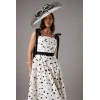 Elegant Casual Camisole Open Back Waistband Tight Waist Polka Dot Pattern Casual Dress