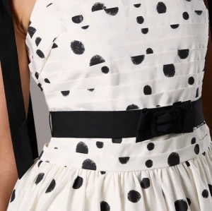 Elegant Casual Camisole Open Back Waistband Tight Waist Polka Dot Pattern Casual Dress