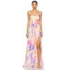 Exquisite Hot sale Floral printed  Sleeveless Camisole Elegant Woman's Long Dress