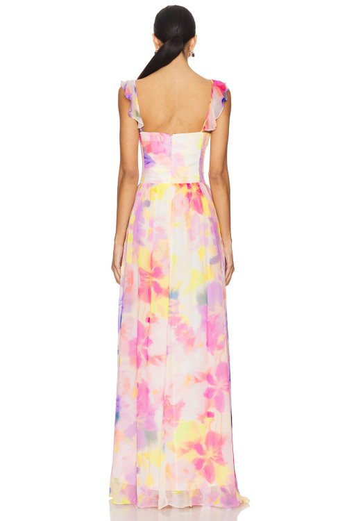 Exquisite Hot sale Floral printed  Sleeveless Camisole Elegant Woman's Long Dress