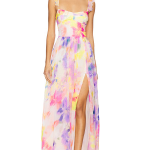 Exquisite Hot sale Floral printed  Sleeveless Camisole Elegant Woman's Long Dress