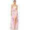 Exquisite Hot sale Floral printed  Sleeveless Camisole Elegant Woman's Long Dress