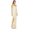 2025 Hot Sale Graceful Butter Yellow Lace Ruffled Spaghetti Strap Slit Maxi Dress