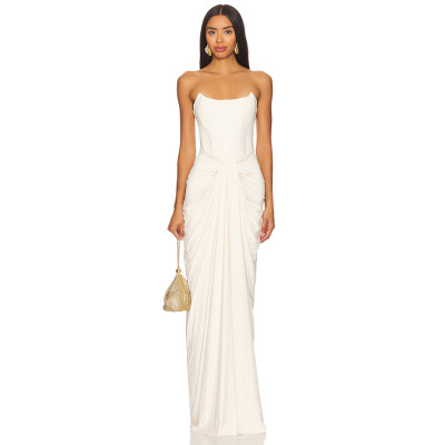 Stylish Hot sale Custom Logo Off shoulder Sleeveless Sexy Elegant Woman's Long Dress