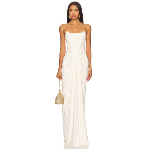 Stylish Hot sale Custom Logo Off shoulder Sleeveless Sexy Elegant Woman's Long Dress