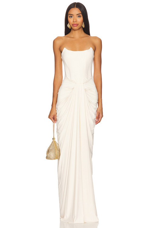 Stylish Hot sale Custom Logo Off shoulder Sleeveless Sexy Elegant Woman's Long Dress