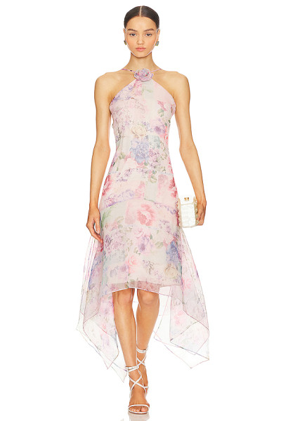 Fahionable Hot sale Sleeveless Halter neck Floral printed Elegant Woman's Long Dress