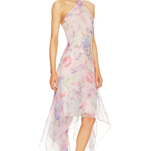 Fahionable Hot sale Sleeveless Halter neck Floral printed Elegant Woman's Long Dress