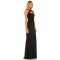 Sexy Transformable Straps Backless Black Plain Knit Pique Fabric Maxi Dress for Ladies