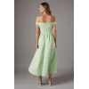 Elegant Off Shoulder High Tight Waist Solid Color High-Low Hemline Fashion Casual Dress