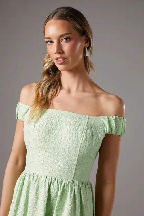 Elegant Off Shoulder High Tight Waist Solid Color High-Low Hemline Fashion Casual Dress