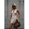 New Design High quality Sexy Halter neckline Lace Trim Backless Woman's Mini Dress