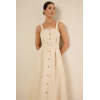 Elegant Square Neckline Wide Shoulder Straps Adjustable Belted Waist Casual Dress