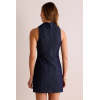 Women's Fashion  Spread Collar  Sleeveless Slim Button-Front Solid Color Casual Dress