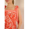 Vacation Style Square Neckline Self-Tie Shoulder Straps Floral Print Casual Dress