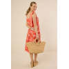 Vacation Style Square Neckline Self-Tie Shoulder Straps Floral Print  Casual Dress