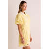 Customized High Quality Spread Collar Button Placket  Puff Sleeve Lace Embroidered Dress