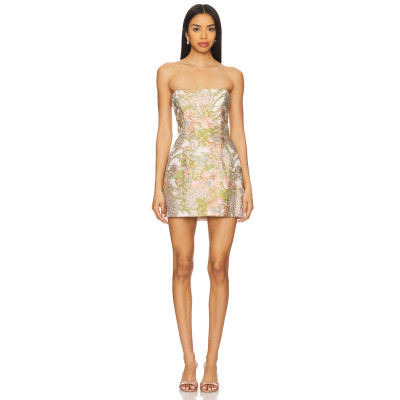 2025 Fahionable Vintage Style Floral Embroidered Strapless Slim Fit Mini Dress