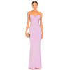 Fashionable Elegant Lace Trim Decorating the Cowl Neck Back Ladies' Long Dress