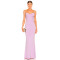Fashionable Elegant Lace Trim Decorating the Cowl Neck Back Ladies' Long Dress