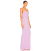 Fashionable Elegant Lace Trim Decorating the Cowl Neck Back Ladies' Long Dress
