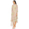 Elegant Floral Chiffon Fabric High Neck Lantern Sleeve Ruffled Asymmetric Long Dress