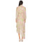 Elegant Floral Chiffon Fabric High Neck Lantern Sleeve Ruffled Asymmetric Long Dress