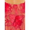 Red Floral Embroidery Beads Transparent Tulle Adjustable Satin Straps Ladies' Long Dress