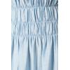 Women's Fashion Round Neckline Short Puff Shoulder Ruffle Tight Waist Casual Dress
